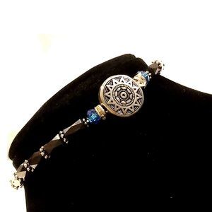 Magnetic Hematite Aztec Sun Bracelet